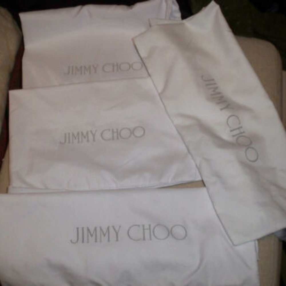 Jimmy Choo Dust bag lot of 4 white bags with gray logo